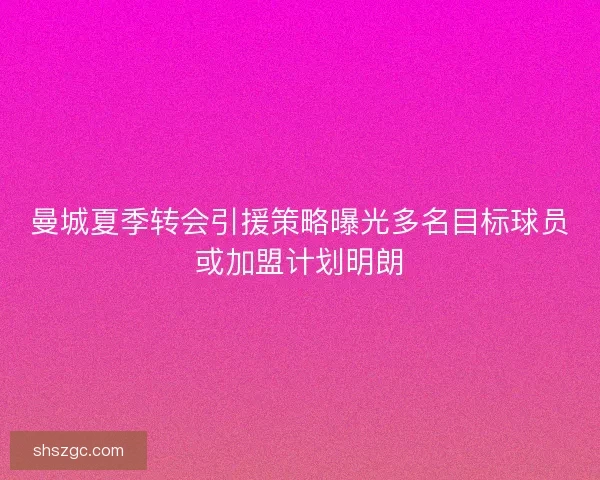 曼城夏季转会引援策略曝光多名目标球员或加盟计划明朗